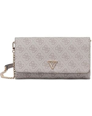 Guess Noelle Monogram Chain Clutch Bag - Grey
