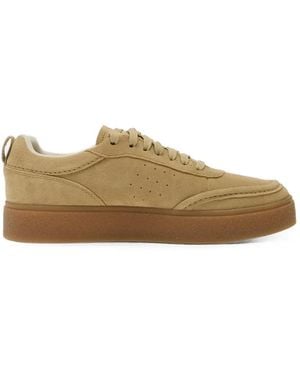 Clarks Boxbee Lace Suede Sneakers - Natural