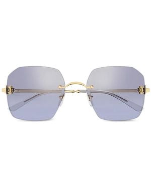 Cartier Geometric-Frame Logo Sunglasses - White