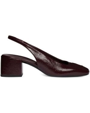 Courreges 55Mm Slingback Block-Heel Shoes - Brown