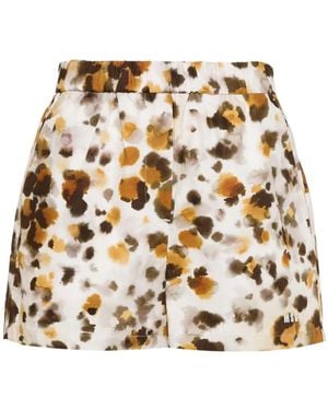 MSGM Graphic-Print Poplin Shorts - Metallic