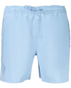 Calvin Klein Core Logo-Tape Drawstring Swim Shorts - Blue