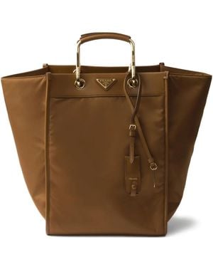 Prada Große Re-Nylon Handtasche - Braun