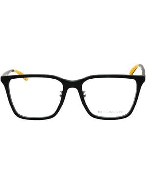 Emporio Armani Rectangle-Frame Glasses - Black