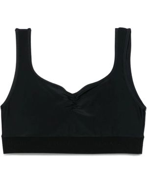 ALAINPAUL Gathered-Detailing Bra - Black