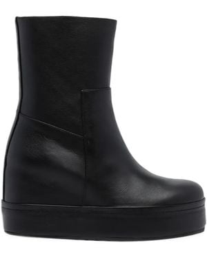 Paloma Barceló Disa Track Platform Leather Boots - Black