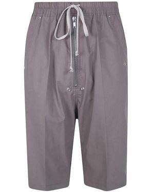 Rick Owens Bermudas Con Cordones Y Cremallera - Gris
