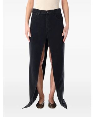 Haikure Gana Slit Skirt - Blue