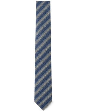 Missoni Cravate En Soie À Motif Zig-Zag - Blue