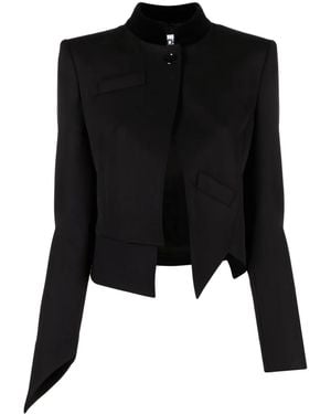 Moschino Cropped Asymmetric Twill Blazer - Black