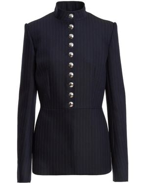 KHAITE The Samuel Pinstriped Jacket - Blue