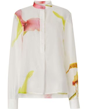 Genny Floral Blouse - White