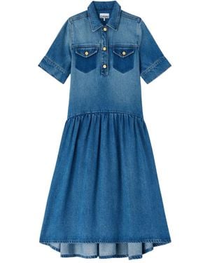 Ganni Denim Midi Dress - Blue