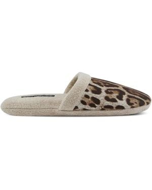 Dolce & Gabbana Cotton Terry Slippers - Natural