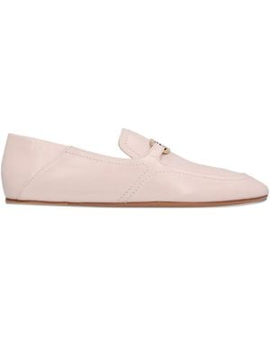 Ferragamo Bar-Detail Leather Loafers - Pink