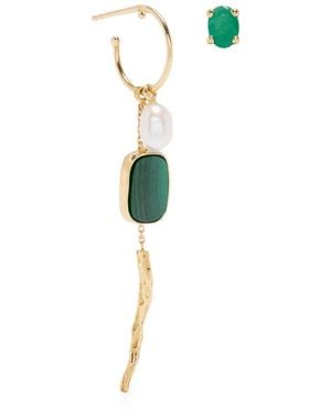Wouters & Hendrix 18K Asymmetric Multi-Stone Earrings - White