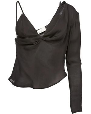 Fleur du Mal Georgette Triangle Top - Black