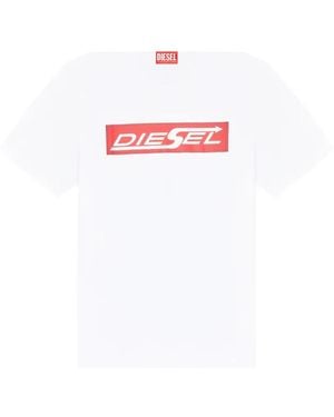 DIESEL Cotton T-Shirt With Logo Print - White