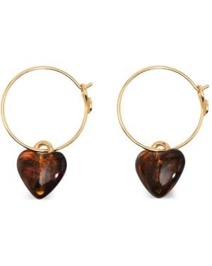 Bimba Y Lola Amber Resin Heart Hoop Earrings - White