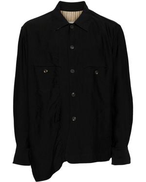 Ziggy Chen Asymmetric Shirt Jacket - Black