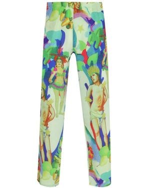 Amir Slama Printed-Patterned Trousers - Green