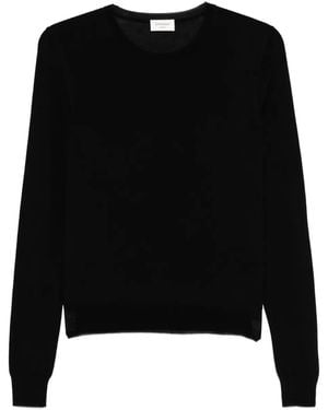 Saint Laurent クルーネック トップ - ブラック
