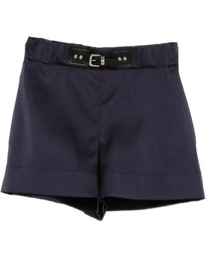 Maje Satin Shorts - Blue