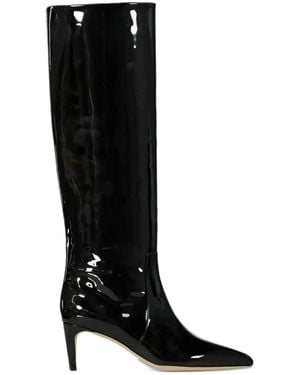 Paris Texas Patent-Finish Knee-High Boots - Black