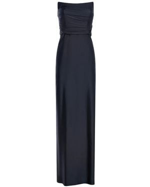 ROOM76 Strapless Draped Maxi Dress - Blue