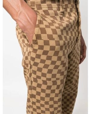 Incotex Check Pattern Straight Trousers - Natural