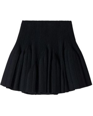 Sandro Mini Knit Godet Skirt - Black
