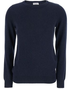 Brunello Cucinelli Klassischer Kaschmirpullover - Blau