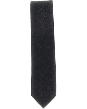 Emporio Armani Cravate En Soie Lurex - Black