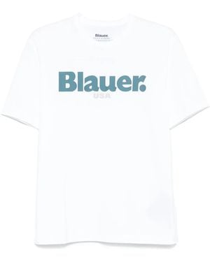 Blauer Katoenen T-Shirt - Blauw