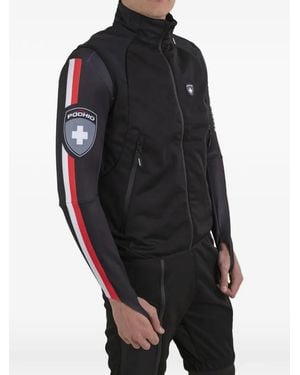 PODHIO Logo-Print Zip-Up Gilet - Black