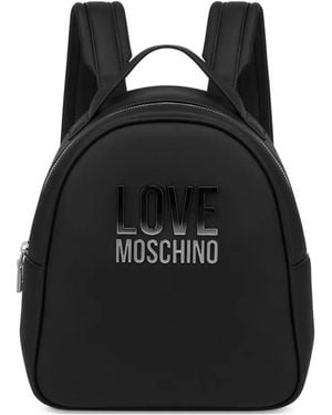 Love Moschino ロゴアップリケ バックパック - ブラック