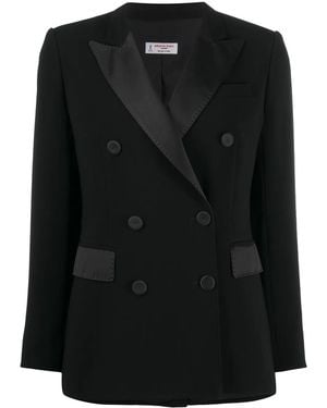 Alberto Biani Double-Breasted Fitted Blazer - Black