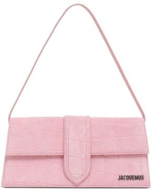 Jacquemus Croc-Effect Leather Shoulder Bag - Pink