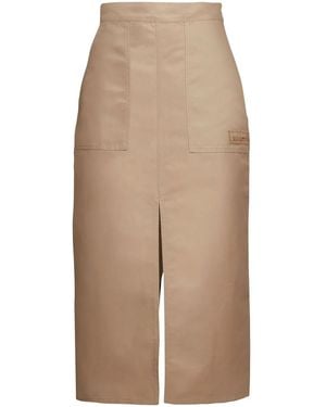 Marni Slit High-Waist Midi Skirt - Natural