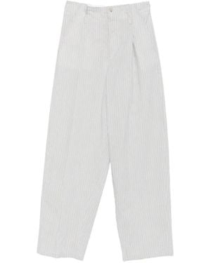 N°21 Vertical-Stripe Pleated Pants - White