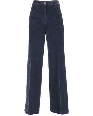 Aspesi Pantalones de pana con cierre de botón - Azul