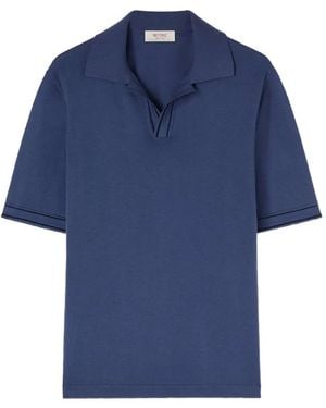 RETORI Stripe-Detail Polo Shirt - Blue
