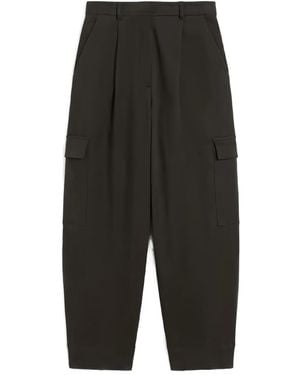 Max Mara Drill Cargo Trousers - Grey