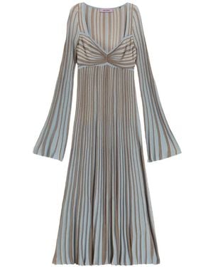 MACCAPANI Vestido Terry A Rayas - Gris