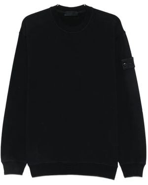 Stone Island Logo-Patch Long-Sleeve Jumper - Black