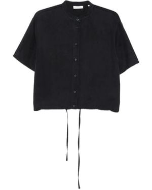 Marc O' Polo Drawstring-Hem Cropped Shirt - Black