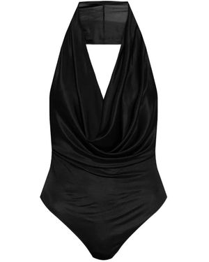 DSquared² Halterneck Draped Bodysuit - Black
