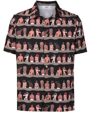 Amir Slama Graphic-Print Shirt - Black