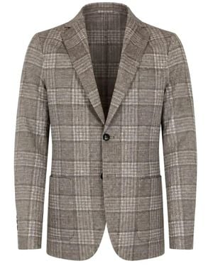 Circolo 1901 Check-Pattern Single-Breasted Blazer - Grey