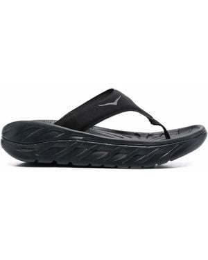 Hoka One One Wedged Flip Flops - Black